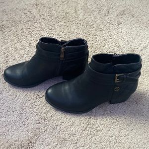 Black boot heels. By Liz Claiborne